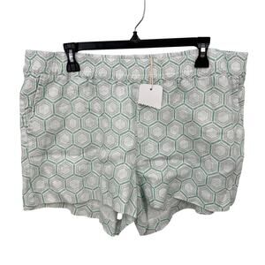 HIHO BVI Tortola NWT 100% Linen Geometric Print Shorts // XL